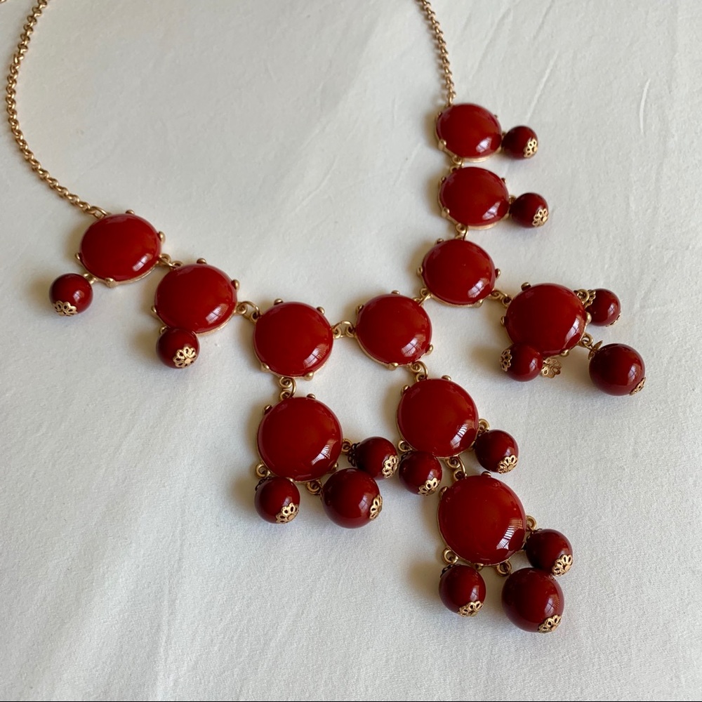 Red and gold statement necklace